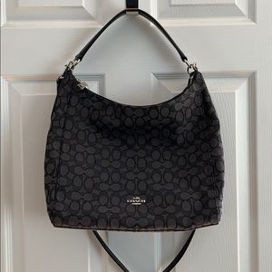 Coach Canvas Black and Grey Crossbody Handbag